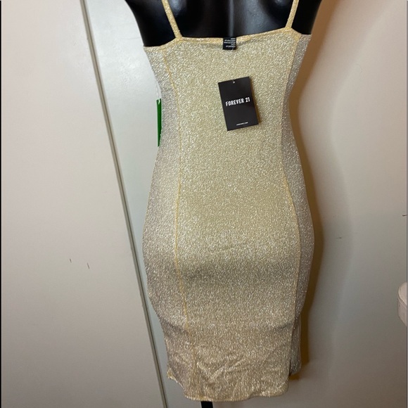 Selling this beautiful stretchy gold ✨ dress from Forever21 - Picture 2 of 5